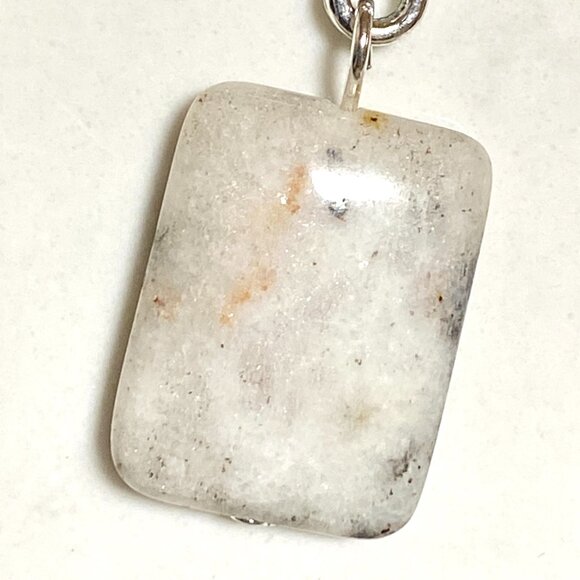 2/$20, Genuine White Dendritic Agate Celtic Trinity Sterling Silver Earrings - Picture 7 of 11